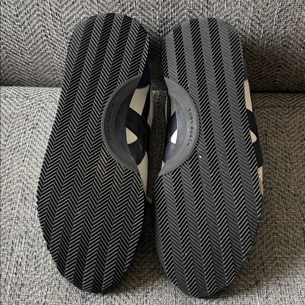 Tory Burch Navy and White Suede-Trim Sneakers - Picture 15 of 16